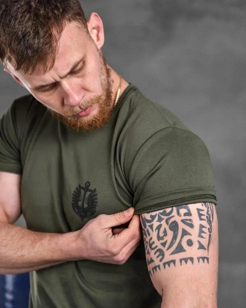 Тактическая мужская футболка Верный навсегда потоотводящая L олива (85503) - изображение 2