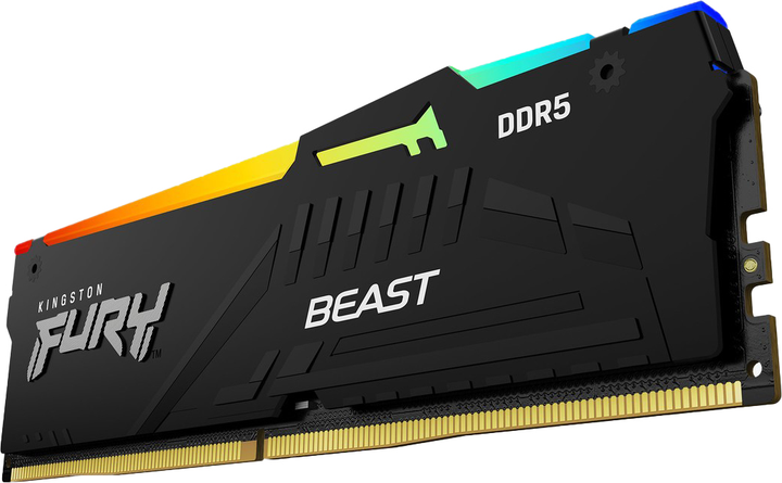 Pamięć RAM Kingston FURY DDR5-5200 16384MB PC5-41600 (Kit of 2x8192) Beast RGB Black (KF552C40BBAK2-16) - obraz 2