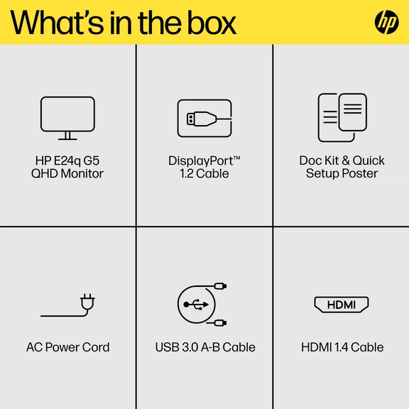 Monitor 23.8" HP E24q G5 QHD IPS 75 Hz czarno-srebrny (6N4F1AA) - obraz 6