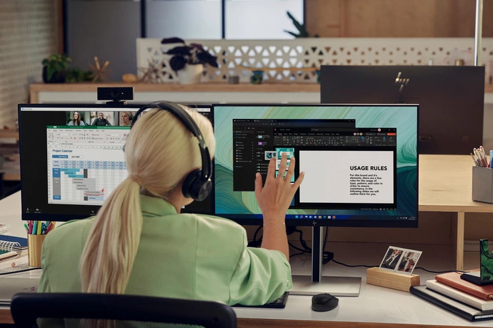 Monitor 23.8" HP E24q G5 QHD IPS 75 Hz czarno-srebrny (6N4F1AA) - obraz 13