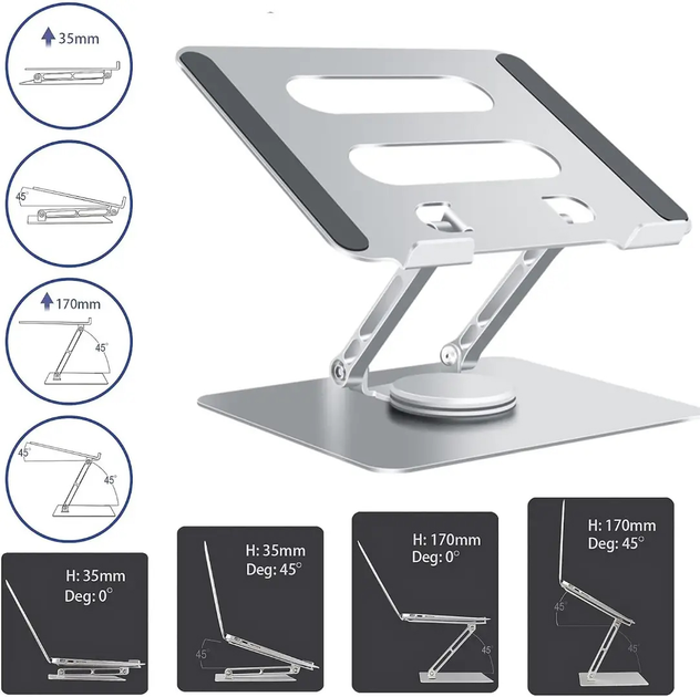 Підставка для ноутбука/планшета Venshen 4 You LS520 Silver (6922184388481) - зображення 5