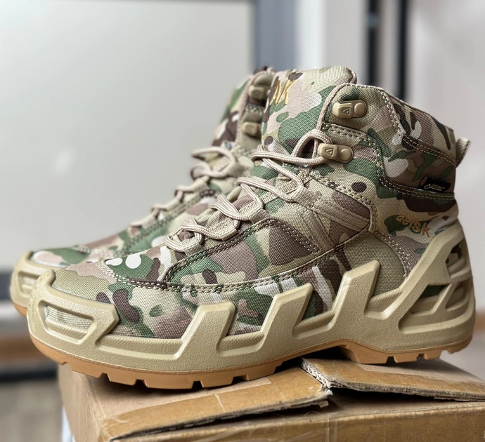 Тактичні чоловічі берці AK демісезонні військові берці Tactic армійські черевики Waterproof Мультикам 45 розмір - зображення 2