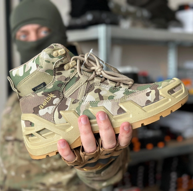 Тактичні чоловічі берці AK демісезонні військові берці Tactic армійські черевики Waterproof Мультикам 42 розмір - зображення 2