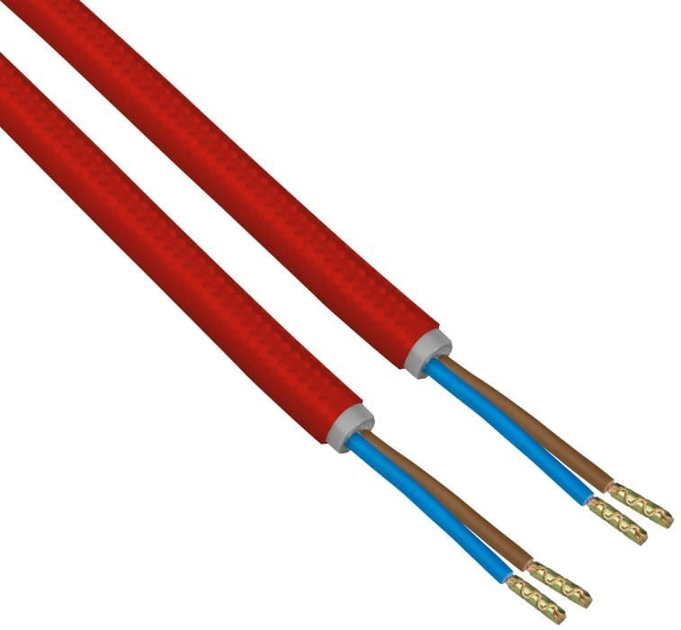 Przewód elektryczny w oplocie DPM 1.8 m czerwony (DIC0318) - obraz 1
