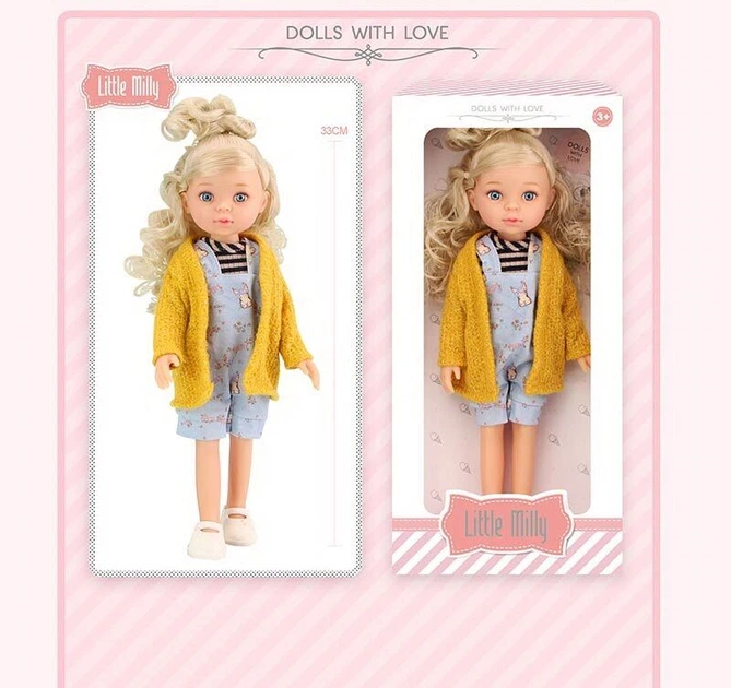 Кукла Little Milly, в горчичной кофточке, в коробке - изображение 3