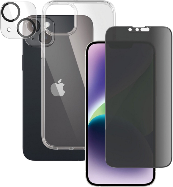 Набір PanzerGlass Privacy 3-in-1 Pack для Apple iPhone 14 Plus чохол + Захисне скло + Захисне скло для камери (B0403+P2785) - зображення 1