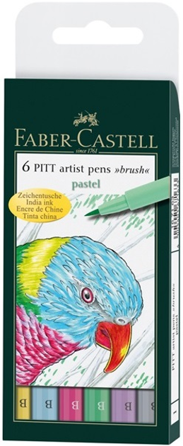 Набір художніх маркерів Faber Castell Pitt Artist Brush Pastel 6 шт (4005401671633) - зображення 1