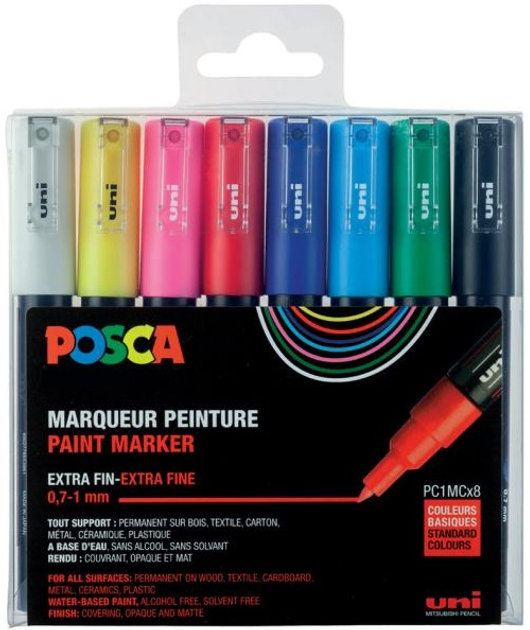 Набір маркерів Posca PC 1M Standard 8 шт (3296280033310) - зображення 1