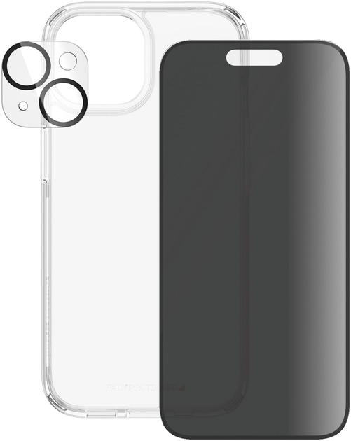 Набір PanzerGlass Privacy 3-in-1 Pack для Apple iPhone 15 чохол + Захисне скло + Захисне скло для камери (B1172+P2809) - зображення 2