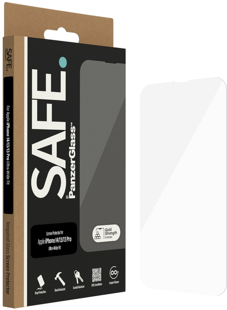 Захисне скло PanzerGlass Safe Screen Protector для Apple iPhone 14 / 13 / 13 Pro Ultra-Wide Fit (SAFE95148) - зображення 1