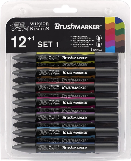 Набір маркерів Winsor & Newton Artist Pen Vibrant Tones 12+1 шт (0884955043318) - зображення 1