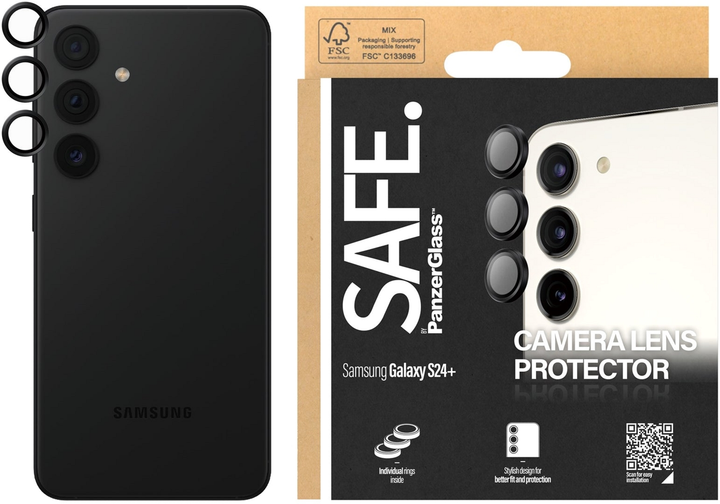 Szkło hartowane PanzerGlass Safe Camera Lens Protector do Samsung Galaxy S 2024 / S23/ S23+ Black (SAFE95669) - obraz 2