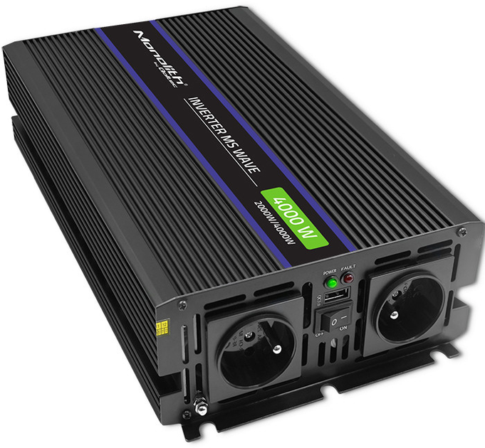 Przetwornica samochodowa Qoltec Monolith 4000 MS Wave 2000 W/4000 W 12 V na 230 V - obraz 2