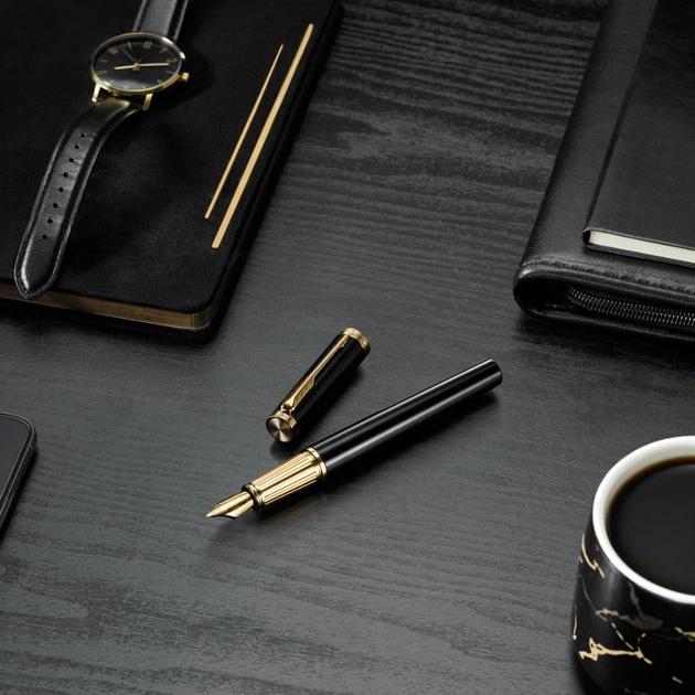 Ручка пір’яна Parker INGENUITY Black Lacquer GT FP F (60011) - зображення 7