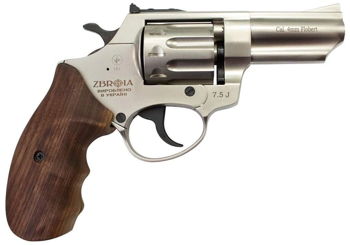 Револьвер флобера Zbroia Profi-3" Сатин / Дерево + 200 Sellier & Bellot - изображение 2