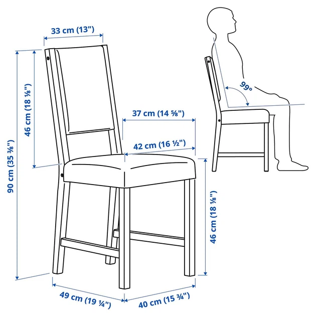Стілець IKEA СТЕФАН, коричнево-чорний, Книса сірий, без, 805.120.87 - зображення 9