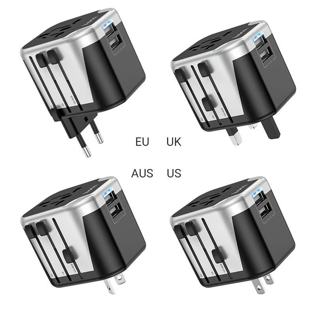 Блок живлення travel adapter Швидка зарядка МЗП Hoco AC5 Level PD30W+QC3.0 для подорожі black/silver - Фото 5 Блок живлення travel adapter Швидка зарядка МЗП Hoco AC5 Level PD30W+QC3.0 для подорожі black/silver - зображення 5