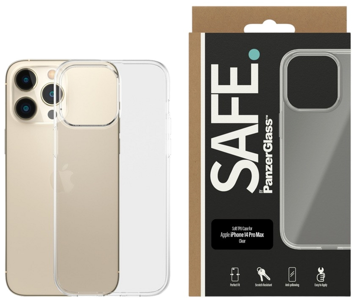 Etui PanzerGlass Safe TPU Case do Apple iPhone 14 Pro Max Transparent (SAFE95157) - obraz 1