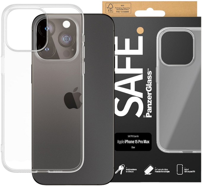 Чохол PanzerGlass Safe TPU Case для Apple iPhone 15 Pro Max (SAFE95541) - зображення 2