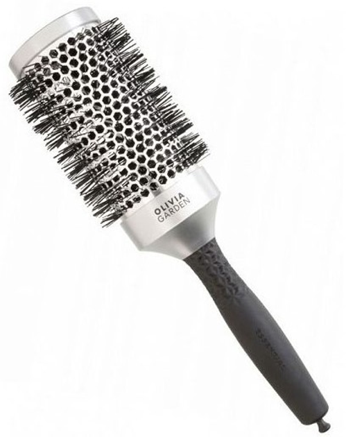 Okrągła szczotka Olivia Garden Essentials Blowout antystatyczna do modelowania włosów Classic Silver 55 mm (5414343020994) - obraz 1