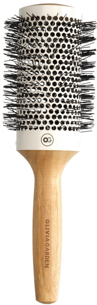Okrągła szczotka Olivia Garden Healthy Hair Eco Friendly Bamboo do włosów Brązowa/Biała HH43 (5414343010162) - obraz 1
