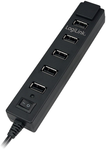 Hub USB LogiLink USB 2.0 Type-A 7-portowy z wyłącznikiem Black (4052792006889) - obraz 1