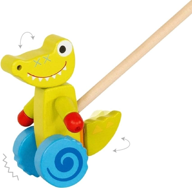Zabawka na kółkach Goki Push-along Anmimal Crocodile (4013594548755) - obraz 2
