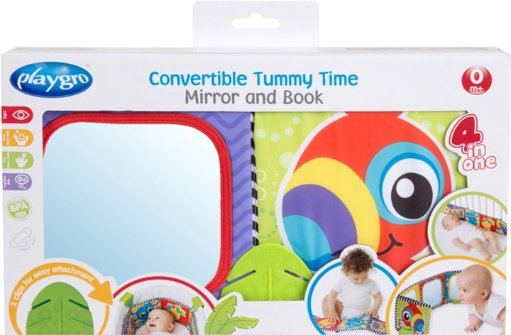 Miękka książka Playgro Convertible Tummy Time Mirror and Book (9321104869715) - obraz 6