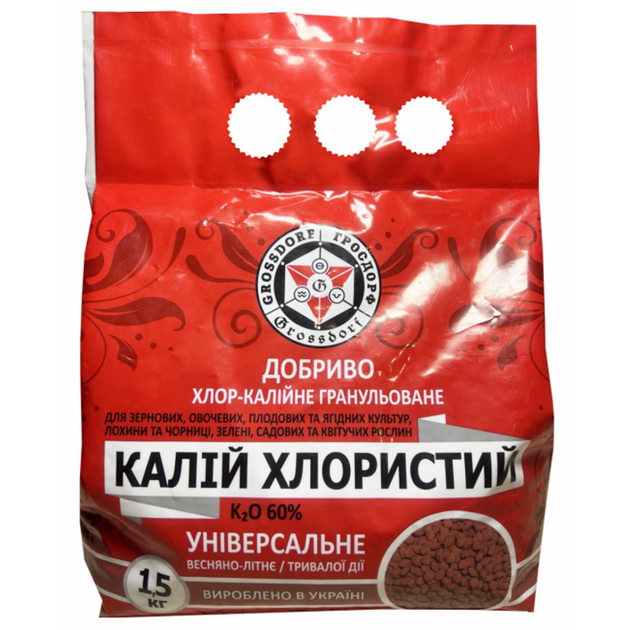 Удобрение OSTCHEM Хлористый Калий 60%, 1,5 кг - Фото 1 Удобрение OSTCHEM Хлористый Калий 60%, 1,5 кг - изображение 1