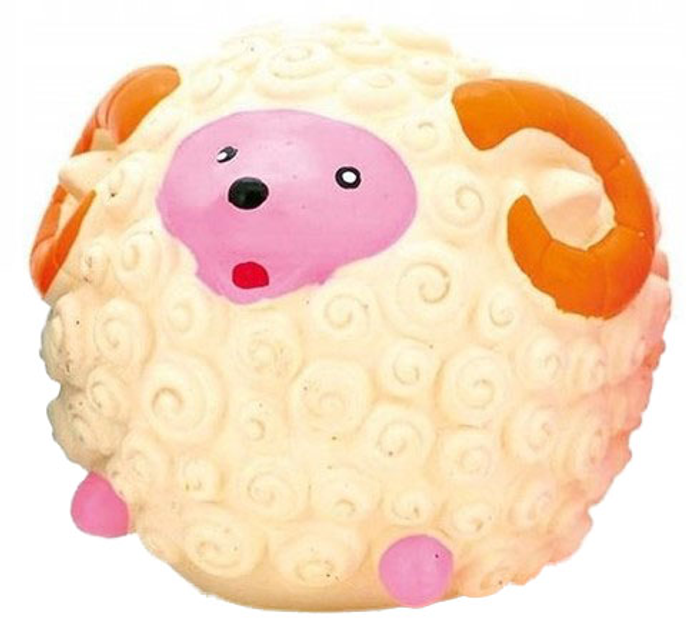 Zabawka dla psa Arquivet Lateksowa piłka w kształcie owieczki z piszczałką 7 cm (8435117831018) - obraz 1
