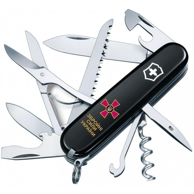 Швейцарский мультиинструмент Victorinox Huntsman 91 мм ВСУ Черный 1.3713.3_W1011u - изображение 1