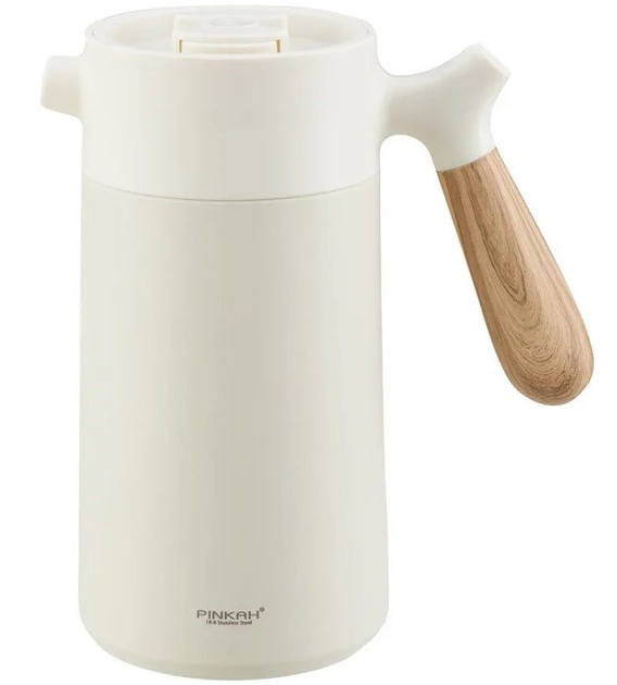 Термос-заварник для чая и кофе Pinkah PJ-3138, 960 мл, BPA Free, белый ...