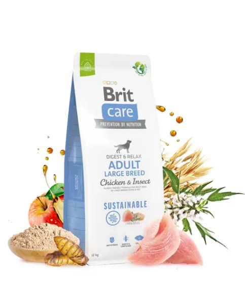 Сухий корм для собак Brit Care Dog Sustainable Adult Large Breed з куркою та комахами 12 кг (8595602558742) - Фото 4 Сухий корм для собак Brit Care Dog Sustainable Adult Large Breed з куркою та комахами 12 кг (8595602558742) - зображення 4