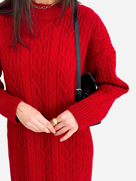 Платье вязаное миди женское ARTKNIT Оливия One Size Красное (4823093454965) - Фото 5 Платье вязаное миди женское ARTKNIT Оливия One Size Красное (4823093454965) - изображение 5