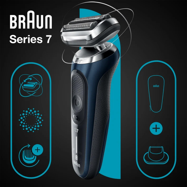 Електробритва Braun Series 7 71-B1200s Blue (433781) - зображення 2