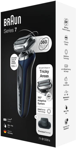 Електробритва Braun Series 7 71-B1200s Blue (433781) - зображення 6