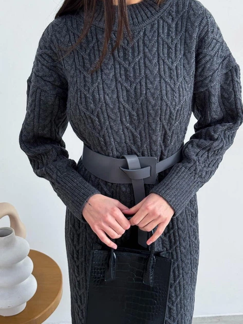 Платье вязаное миди женское ARTKNIT Оливия One Size Графит (4823093454941) - изображение 7