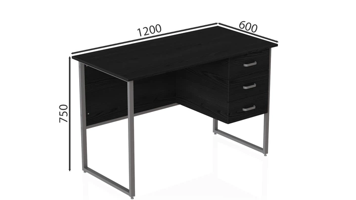 Компьютерный стол Ferrum-decor Гарри 75x120x60 серый ДСП Сосна Кембра 32мм - Фото 2 Компьютерный стол Ferrum-decor Гарри 75x120x60 серый ДСП Сосна Кембра 32мм - изображение 2