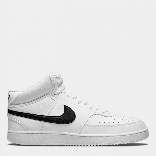 Акція на Чоловічі кеди високі Nike Court Vision Mid Nn DN3577-101 42 (8.5US) 26.5 см White/Black-White від Rozetka