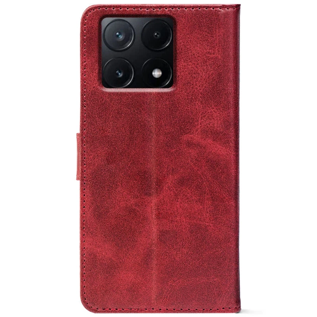 Чохол-книжка Crazy Horse Clasic для Xiaomi Poco X6 Pro 5G Red Wine (Front) (55106) - Фото 3 Чохол-книжка Crazy Horse Clasic для Xiaomi Poco X6 Pro 5G Red Wine (Front) (55106) - зображення 3