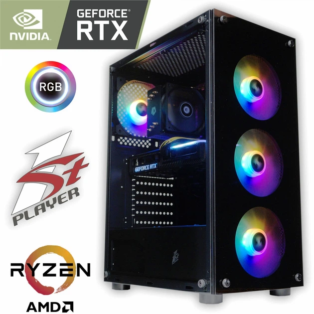 Компьютер 1stPlayer Ryzen 5 5500 / RTX 4060 Ti 8ГБ / 16ГБ DDR4