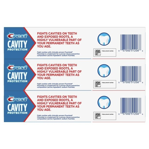 Зубна паста для чутливих зубів Crest Cavity protection regular paste 484 г м'ятна зубні пасти |Вигідна упаковка 3 шт - зображення 3