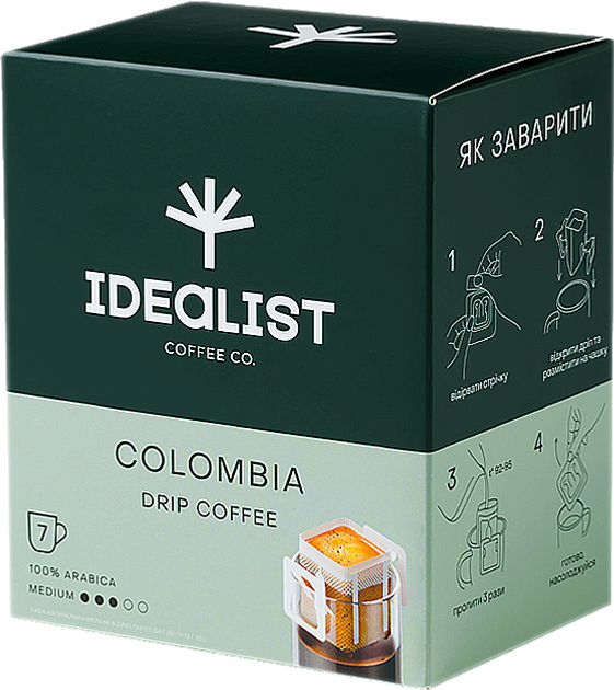 Акція на Кава мелена Дрип-пакет Idealist Coffee Co Колумбія 7 шт. х 12 г від Rozetka