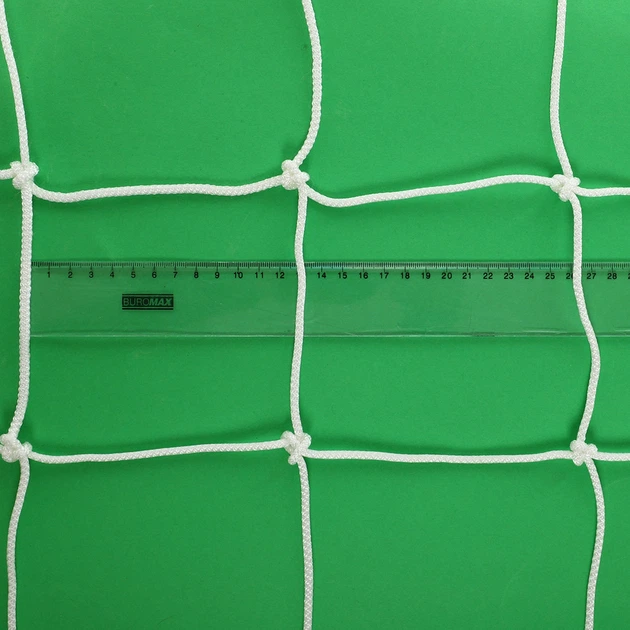 Сетка на ворота футбольные 2шт сумка-чехол 7,5x2,5x1,48х2,5м полипропилен CIMA белый C-8969 - Фото 8 Сетка на ворота футбольные 2шт сумка-чехол 7,5x2,5x1,48х2,5м полипропилен CIMA белый C-8969 - изображение 8