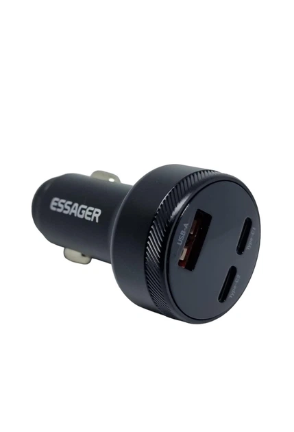 Автомобильное зарядное устройство с быстрой зарядкой Essager Car Charger USB А + 2Type-C 105W Металл (80022) - Фото 4 Автомобильное зарядное устройство с быстрой зарядкой Essager Car Charger USB А + 2Type-C 105W Металл (80022) - изображение 4