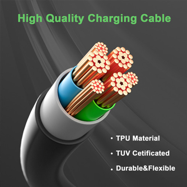 Kabel do ładowania samochodów elektrycznych Qoltec EV Cable Type 2 for car charging 400V 11kW 16A 5 m - obraz 5