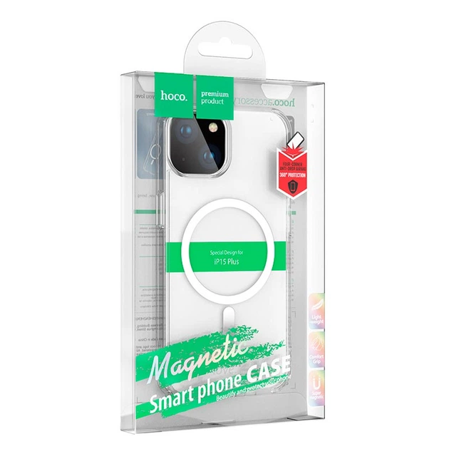 Чохол для iPhone15 Plus Hoco Magnetic series airbag anti-fall protective shell - Фото 2 Чохол для iPhone15 Plus Hoco Magnetic series airbag anti-fall protective shell - изображение 2