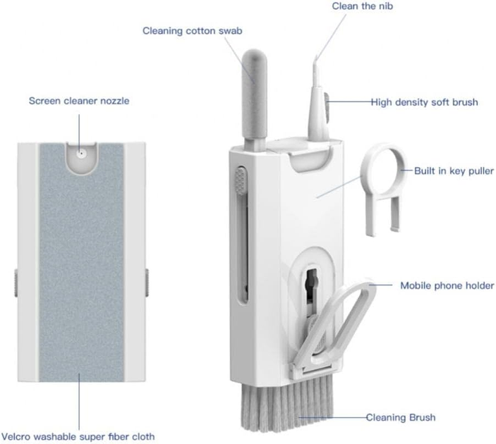 Багатофункціональний набір VHG Q8 White 8в1 для електроніки та аксесуарів. Multifunctional Cleaning Brush - изображение 9