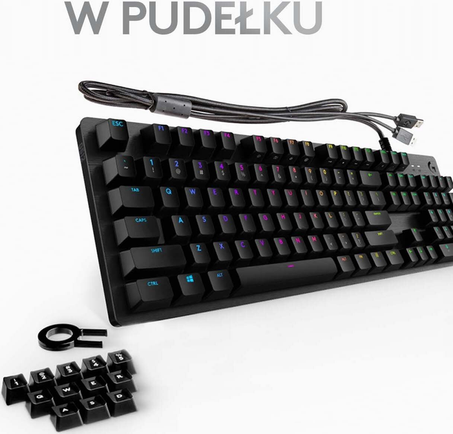 Клавіатура провідна Logitech G512 Carbon Lightsync RGB GX Red USB Black (920-009370) - зображення 9