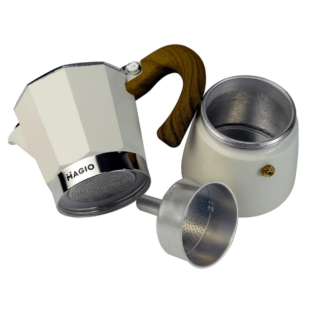 Гейзерна кавоварка MAGIO MG-1008 Beige / 300ml - Фото 2 Гейзерна кавоварка MAGIO MG-1008 Beige / 300ml - зображення 2
